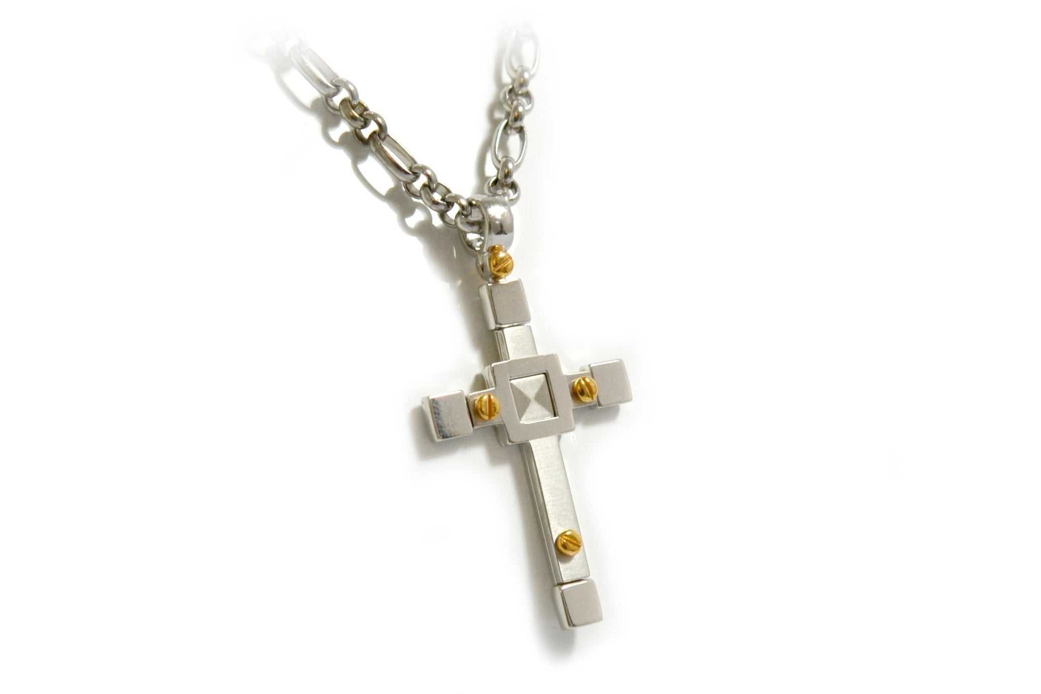 White & Rose Gold Large Cross Pendant - ForeverJewels Design Studio 8