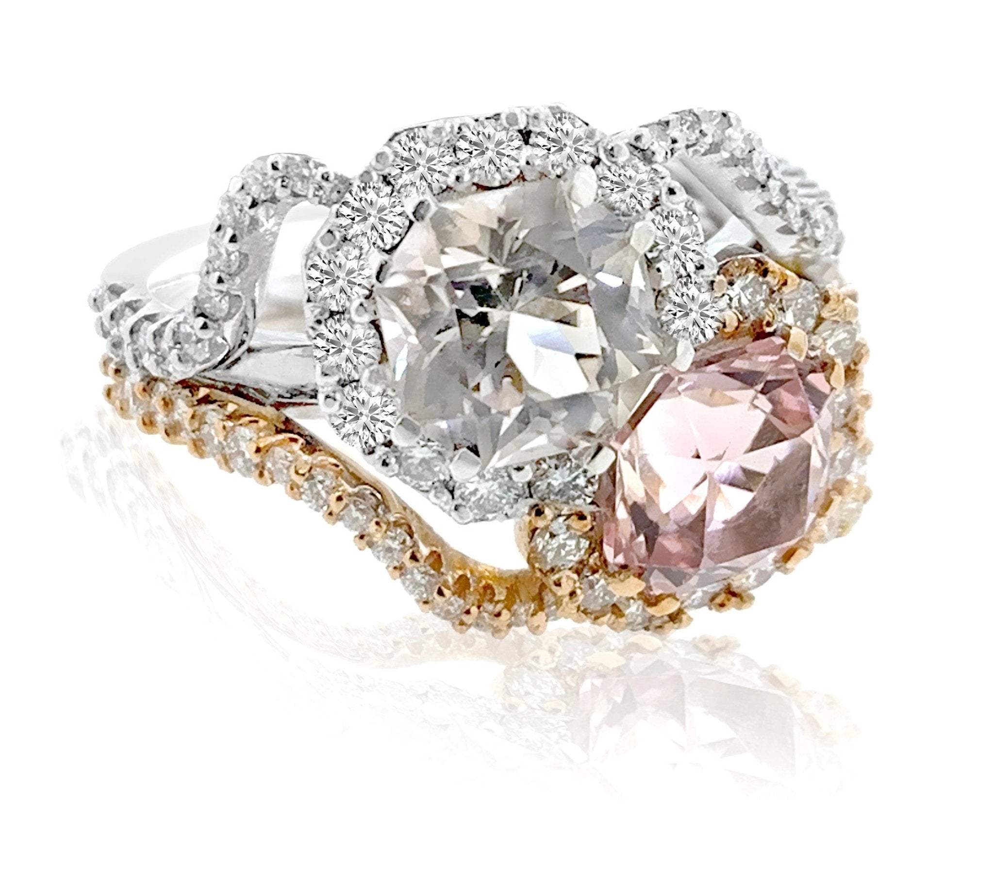 White & Rose Gold Tourmaline Ring - ForeverJewels Design Studio 8