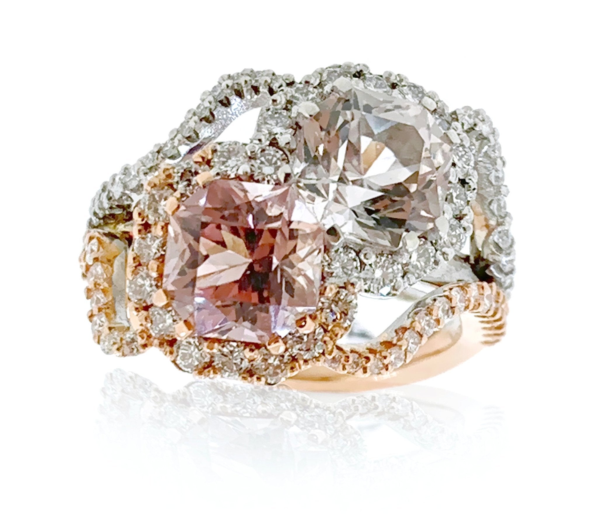 White & Rose Gold Tourmaline Ring - ForeverJewels Design Studio 8