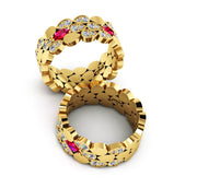 Yellow Gold Ruby and Diamond Dress Ring - ForeverJewels Design Studio 8