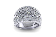 White Gold Diamond Cluster Ring of Round Diamonds