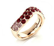 18ct Rose gold round rose spinel and diamond dress ring