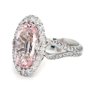 Pink Morganite Ring with a Halo of Diamonds