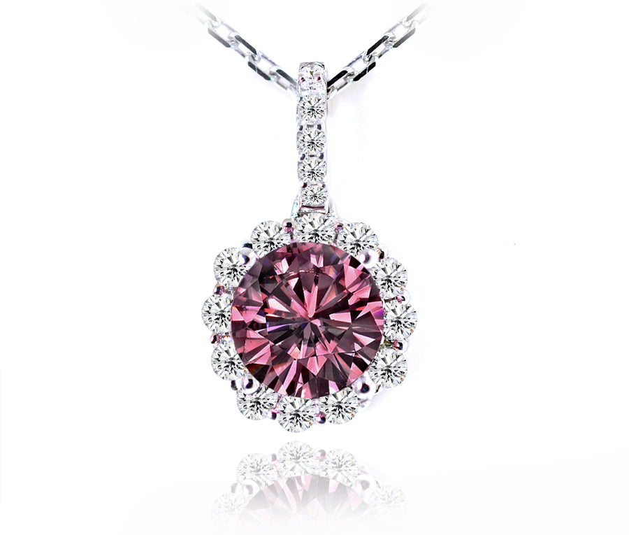 Rose Pink Spinel Pendant with Diamonds