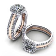 White & Rose Gold Diamond Engagement Ring