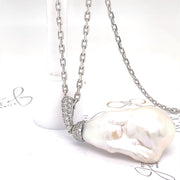Baroque Pearl and Diamond Pendant