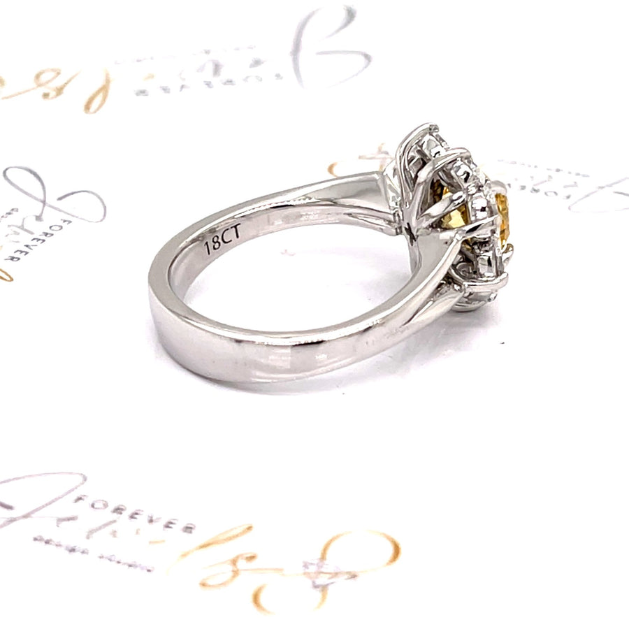 Elegant Yellow Sapphire Diamond Ring