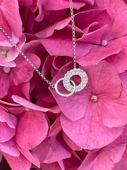 Intertwined Double Circle Diamond Necklace