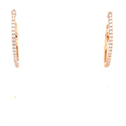 Elegant Pink Diamond Hoop Earrings