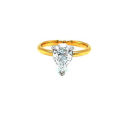 Pear Shaped Solitaire 1.42ct Evs1 Lab Diamond Engagement Ring