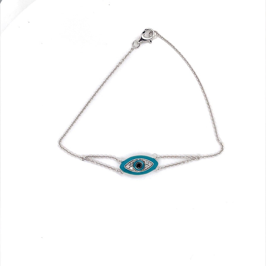 Blue eye protection diamond Bracelet