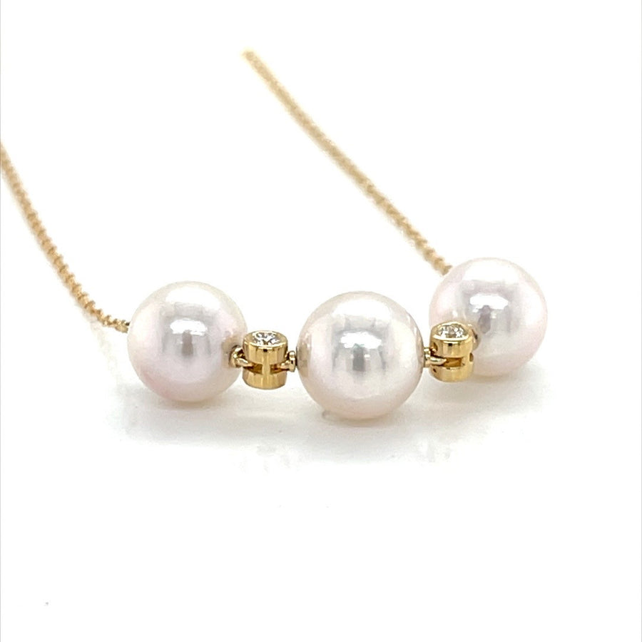 Akoya Pearls & Diamond Necklace
