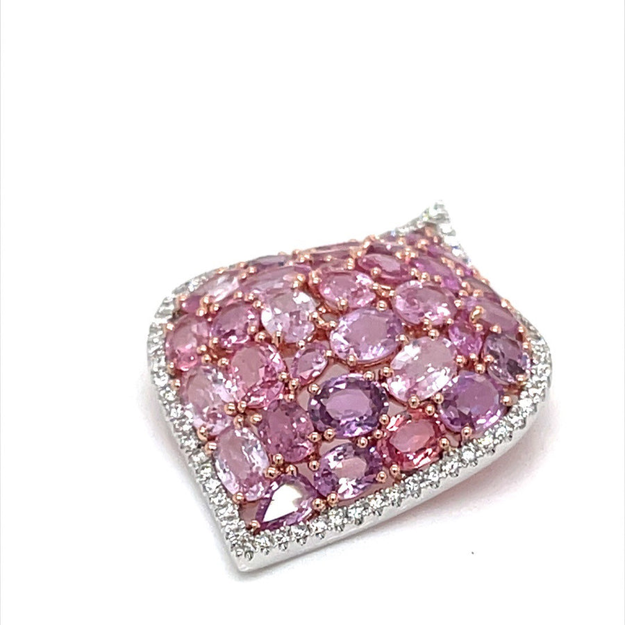 Pink Sapphires and Diamond set Pendant