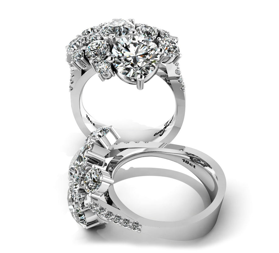 Diamond Cluster Engagement Ring