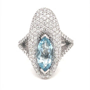 Aquamarine Diamond Pave Ring