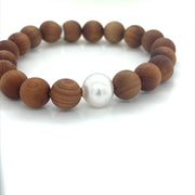 South Sea Pearl and Sandalwood beads Bracelet