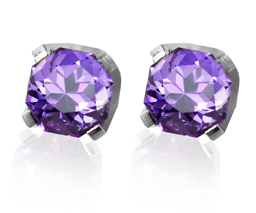 18ct White gold purple 1.35ct stud earrings