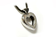 18ct White Gold Heart Diamond Pendant