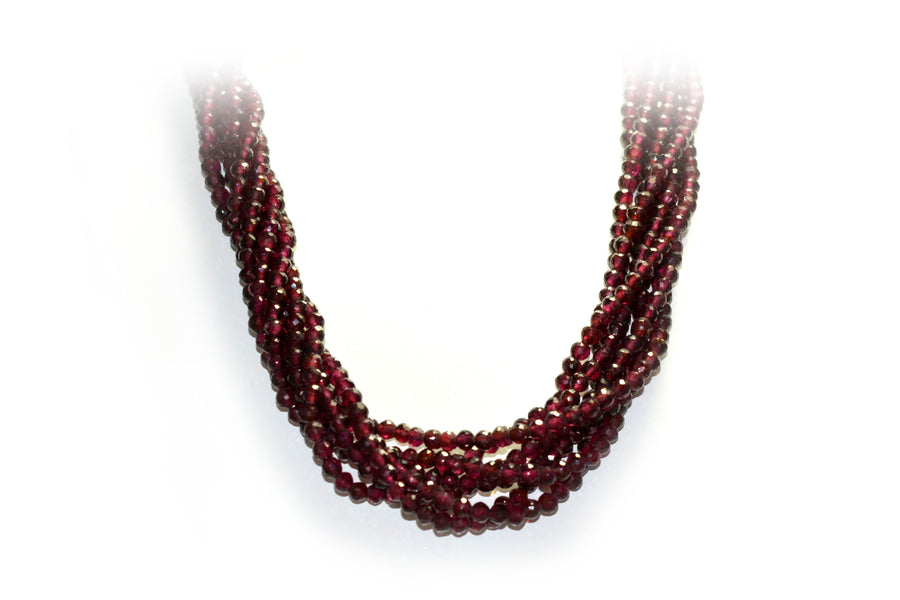 SOLD Rhodolite Neckace with 18ct Yellow Gold Clasp