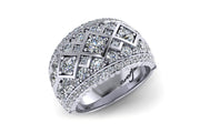 White Gold Diamond Cluster Ring of Round Diamonds
