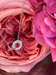 Intertwined Double Circle Diamond Necklace