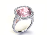 18ct RG & WG 6ct pink morganite & diamond ring