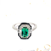 Mint Green Tourmaline and Diamond Ring