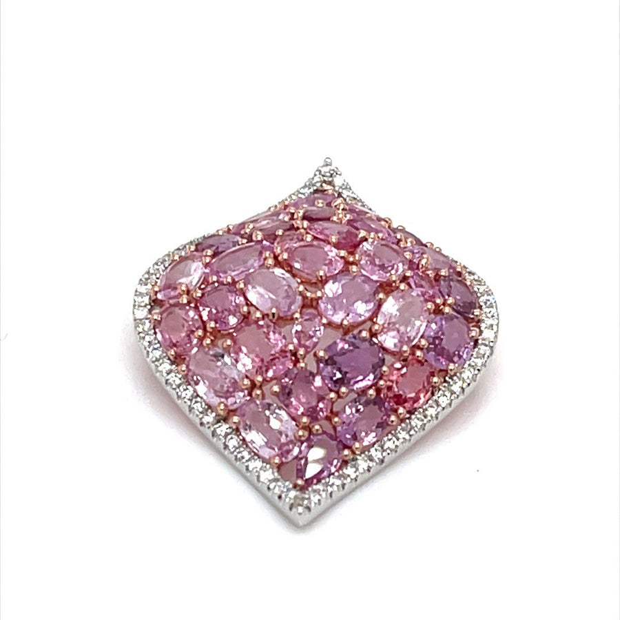 Pink Sapphires and Diamond set Pendant