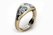 18ct White and yellow gold diamond pod dress ring