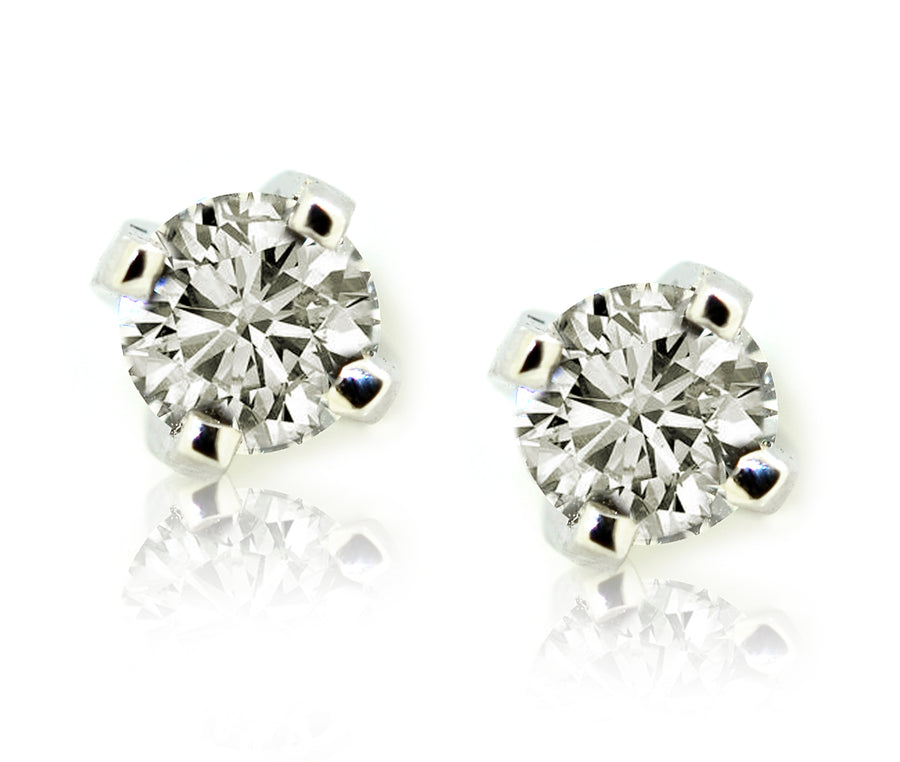 18ct White gold diamond stud earrings
