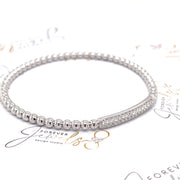White Gold Beaded Stretch Diamond Bracelet