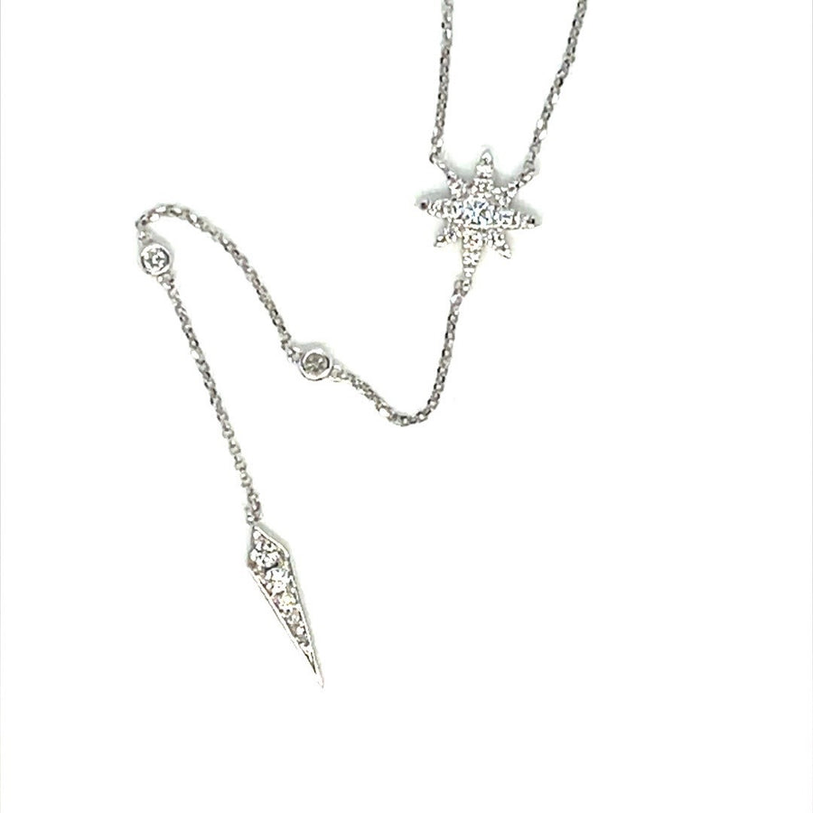 White Gold Diamond  Lariat Necklace