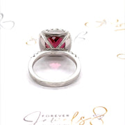Pink Tourmaline and Diamond Halo Ring