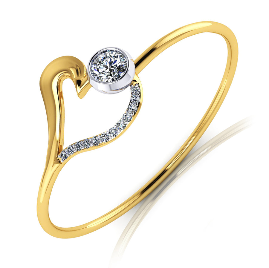 Bangle 18ct Yellow gold diamond heart bangle