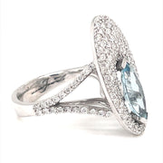 Aquamarine Diamond Pave Ring