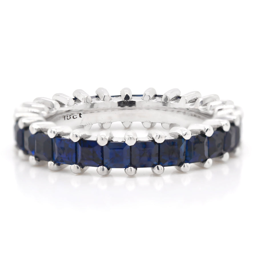 Blue Princess Sapphire Eternity Ring