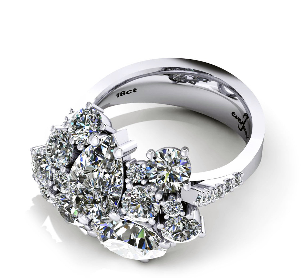 Diamond Cluster Engagement Ring