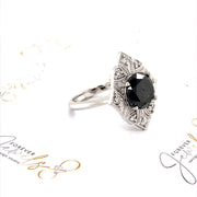 Art Deco Black and White Diamond Ring