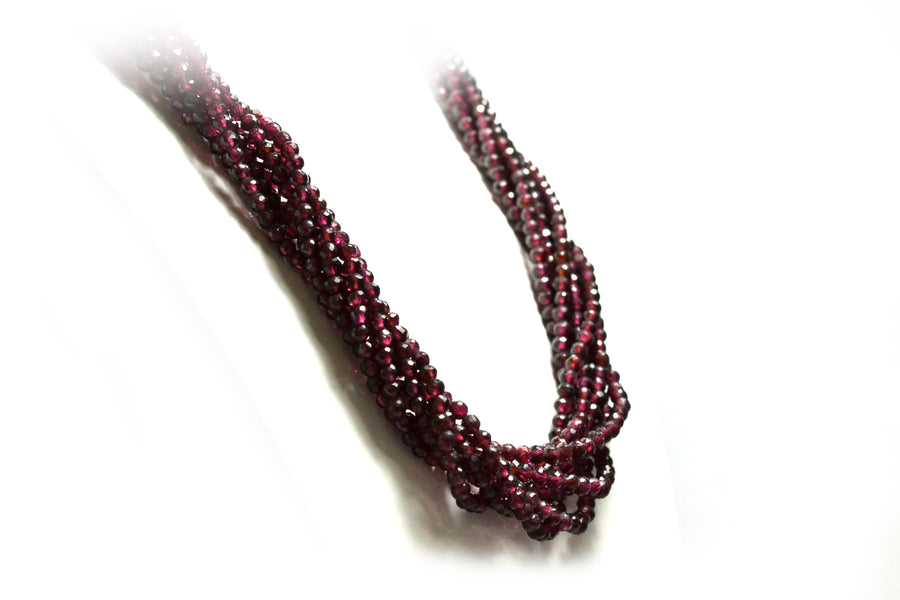 SOLD Rhodolite Neckace with 18ct Yellow Gold Clasp