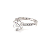 Solitaire Lab 1.84ctEVs1 and Natural 18k white gold Engagement Ring