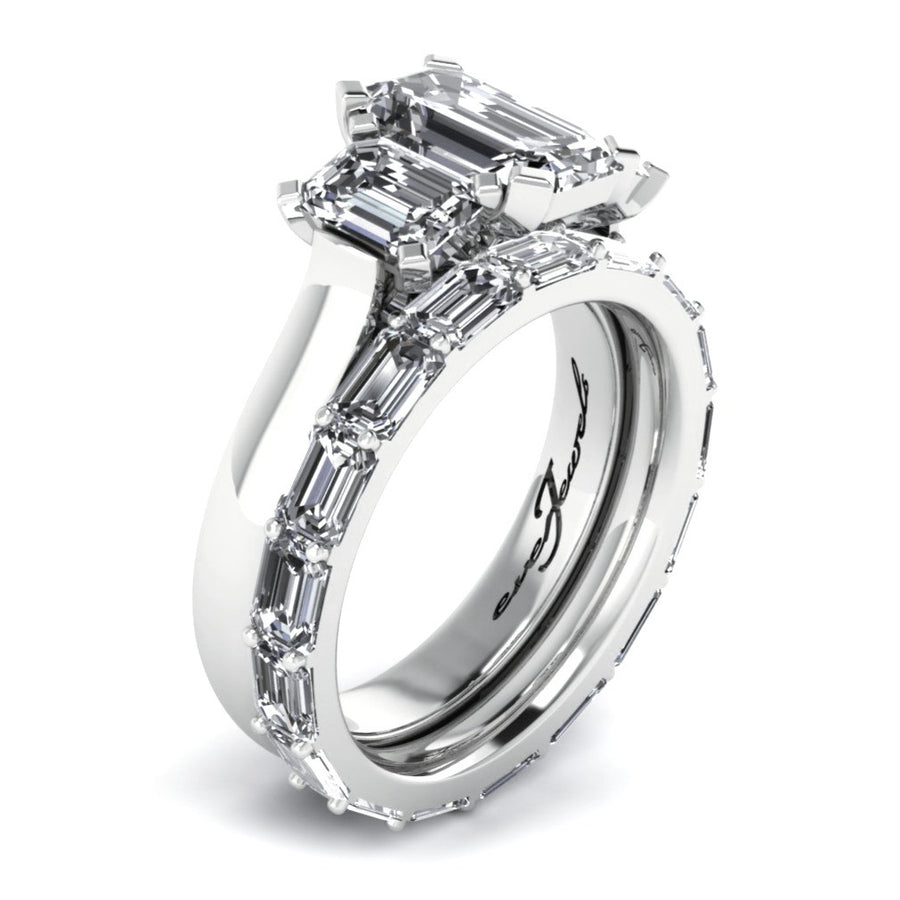 Emerald Cut Diamond Engagement Ring Set