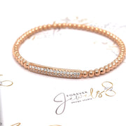 Rose Gold Beaded Diamond Bracelet