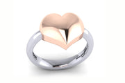 18ct Multi Toned solid Gold Heart Shaped Ring